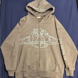 Brown Hoodie with Planet Design